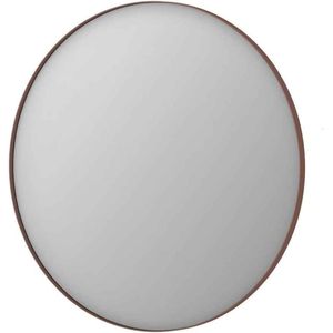 Ink spiegel rond geborsteld koper aluminium kader 100x3,5 cm
