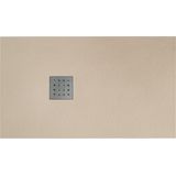 Douchebak vm go krypton 180x80x3 cm polybeton rechthoek taupe