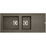 Spoelbak uitstortgootsteen van marcke go molto 2b 117x50x18 cm taupe