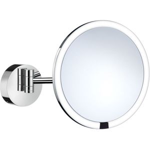 Smedbo vergrotingsspiegel outline draaibaar met led verlichting diameter 21.5 cm wit chroom