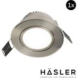 Inbouwspot häsler tordera incl. Fase aansnijding dimbaar 8 cm 4 watt helder wit rvs set 1x