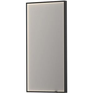 Spiegel ink sp19 rechthoek in stalen kader met indirecte colour changing led verlichting 50x4x100 cm mat zwart