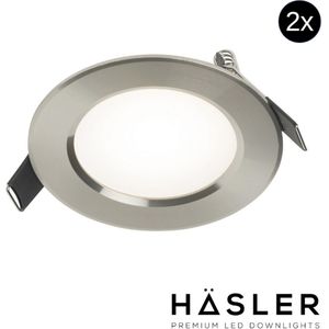 Inbouwspot Häsler Comarruga Incl. Fase Aansnijding Dimbaar 9.2 cm 4 Watt Helder Wit RVS Set 2x
