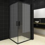 Douchecabine bws lusso schuifdeur hoekinstap vierkant 90x90 cm 5 mm mat zwart