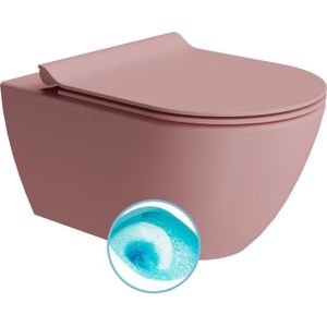 Wand Toilet Swirlflush Sapho Pura 36x55 cm Mat Roze
