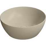 Waskom sapho pura rond 42x16 cm keramiek mat beige