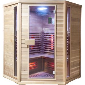 Elite Wellness - Infraroodsauna - Red Cedar Hout - Premiumline Corner 150x150x200 cm