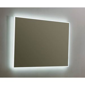 Spiegel sanilux mirror infinity 100x70x4,1 cm aluminium met led verlichting en spiegelverwarming
