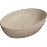 Waskom sapho pura ovaal 60x42x16 cm keramiek mat beige