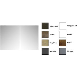 Spiegelkast Sanicare Qlassics 80 cm 2 Deuren Antraciet