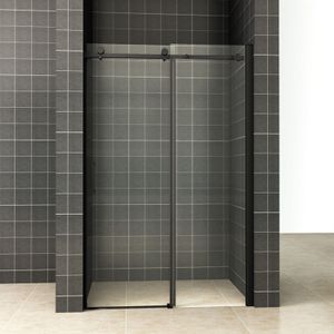 Douchedeur bws vidrios 2-delig nisdeur schuifbaar 120x200 cm 8 mm nano mat zwart