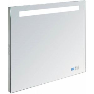 Badkamerspiegel met Radio Sanilux 80x70x4,5 cm TL-Verlichting Spiegelverwarming