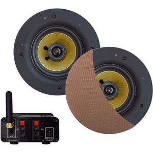 Bluetooth Audiosysteem Aquasound (50 Watt / Bt4.0 / Auto-Aux) Met Samba Speakerset 230V/12V Brushed Red Gold