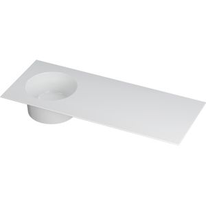 Wastafel UFO porselein rond links zonder kraangat 120 cm x 48 cm x 18 cm Glans wit 0300950
