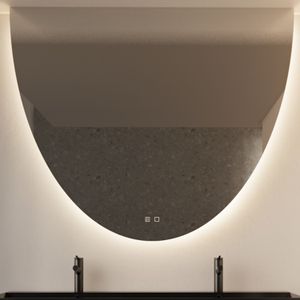Spiegel gliss design eos 140x120 cm met ronding naar beneden en spiegelverwarming