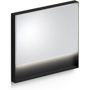 Clou look at me spiegel 2700k led-verlichting ip44 omlijsting in mat zwart 90x8x80 cm