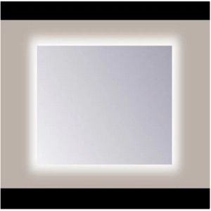 Spiegel sanicare q-mirrors 90x60 cm pp-geslepen vierkant met rondom led cold white en afstandsbediening incl. Ophangmateriaal