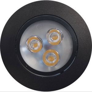 Inbouw spotlamp sanimex 85x45 mm inclusief armatuur en gu10 3 watt zwart (4 stuks)