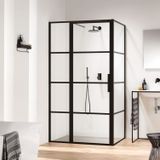 Douchecabine Sealskin SOHO mat zwart 100x100 cm 210 cm hoog helderglas 8 mm
