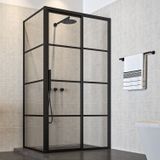 Black Friday: -10% - Douchecabine Sealskin SOHO 140x80 cm met schuifdeur rechts hoekcabine 8 mm helderglas mat zwart