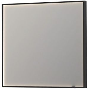 Spiegel ink sp19 rechthoek in stalen kader met indirecte colour changing led verlichting 100x4x80 cm mat zwart