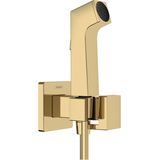 Hansgrohe - Bidethanddouche 1jet E EcoSmart - Polished Gold-Optic - Voor Koud Water - Met Douchehouder en Doucheslang 125 cm