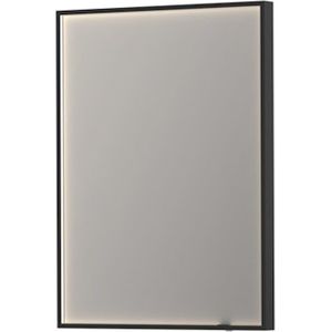 Spiegel ink sp19 rechthoek in stalen kader met indirecte colour changing led verlichting 60x4x80 cm mat zwart