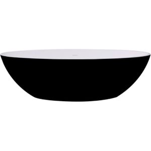 Vrijstaand bad best design solid surface 180x85 cm bicolor mat zwart/wit