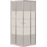 Douchecabine vm go avis 90x90 cm hoekinstap met schuifdeuren chroom