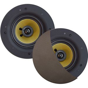 Speakerset Aquasound Rumba 45W (0,5" Tweeter), Rond 120 mm, Diepte 55 mm, Randloos, Ipx4 Inox/Rvs Look