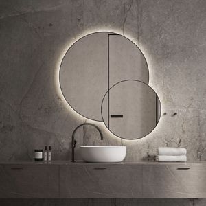 Spiegel martens design arizona 100x60 cm met verlichting mat zwart