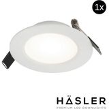 Inbouwspot häsler toscana incl. Fase aansnijding dimbaar 9.2 cm 4 watt helder wit rvs wit set 1x