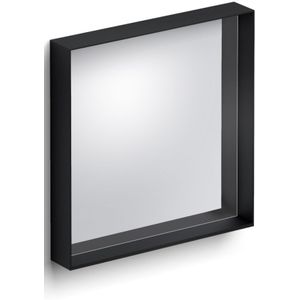 Clou look at me spiegel met omlijsting mat zwart en inleg planchet in glas 50x8x50 cm