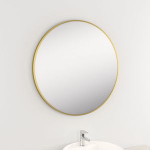 Bws badkamerspiegel | spark kenar | rond | 80 cm | geborsteld goud