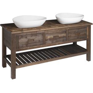 Wastafelkast Sapho Brand 160x73x50 cm Gebeitst Sparrenhout