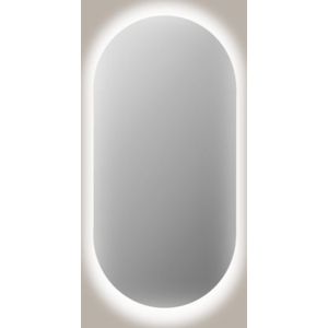 Spiegel sanicare q-mirrors 70x120 cm ovaal/rond met rondom led cold white incl. Ophangmateriaal met sensor