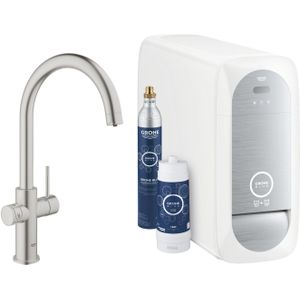 Bruisendwater keukenkraan grohe blue home mono starterkit chilled en sparkling water c uitloop chroom