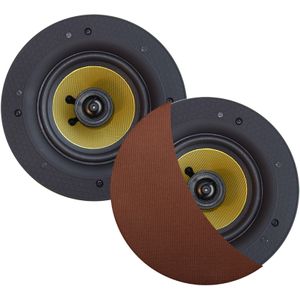 Speakerset Aquasound Zumba 100W (0,75" Draaibare Tweeter), Rond 226 mm, Diepte 81 mm, Randloos, Ipx4 Brushed Koper
