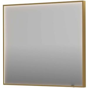 Spiegel INK SP19 90x4x80 cm incl. direct LED-Verlichting Rondom en Spiegelverwarming Geborsteld Mat Goud