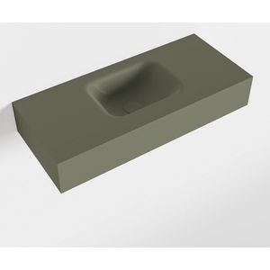 Mondiaz lex army vrijhangende solid surface wastafel 70 cm. Positie wasbak midden