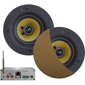 Wifi-Audiosysteem Aquasound (Airplay + Dlna) 70 Watt, Incl Zumba Speakers 230 mm, 230V/20V, Lan /Wlan Brushed Bronze