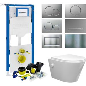 Geberit up320 Toiletset Bidesta | Rimless | Met Bidetkraan | Mat Wit | Sigma Drukplaat
