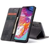 CASEME Samsung Galaxy A70 Retro Wallet Case - Zwart