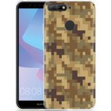 Huawei Y6 2018 Hoesje Pixel Camouflage Brown
