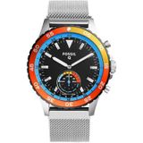 Just in Case Milanees armband voor Fossil Q Crewmaster Hybrid - Silver