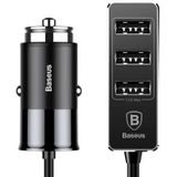Baseus Autolader met 4 USB poorten - Zwart