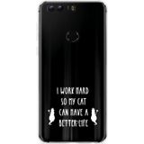 Honor 8 Hoesje Royalty Cat - wit
