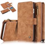 CASEME iPhone 7 Plus / 8 Plus Leren Portemonnee Hoesje - Bruin
