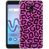 Wiko Jerry 3 Hoesje Luipaard Paars Zwart