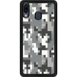 Huawei Y6 2019 Hardcase hoesje Pixel Camouflage Grey